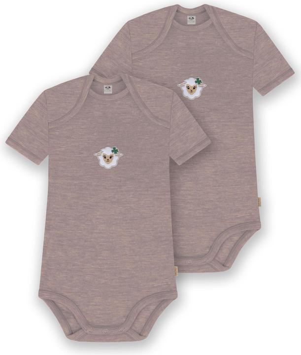 Actual product image Normani Set of 2 baby merino bodysuit short sleeves "Tauranga" - 9289 (86)