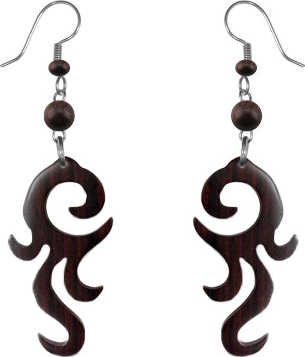 Immagine prodotto Star Piercing Orecchino a spirale con fiamme in legno di Narra