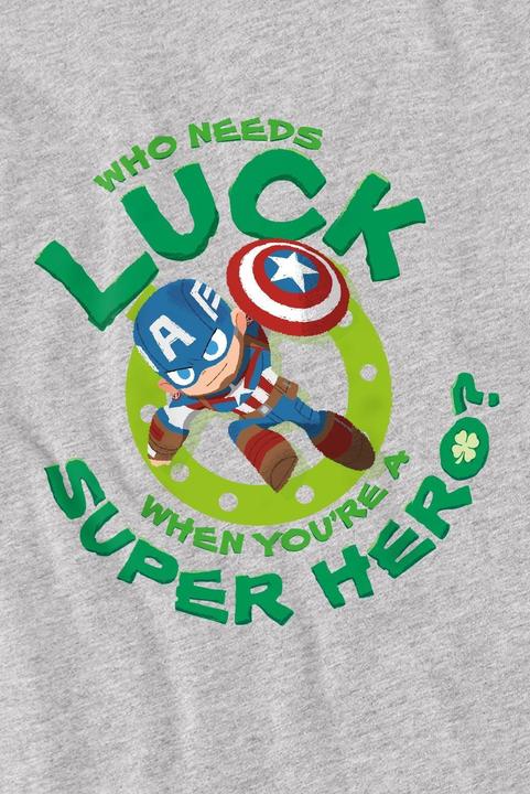 Actual product image Captain America Childrens/Kids St Patrick's Day Lucky Superhero St Patricks Day T-Shirt (152, 158)