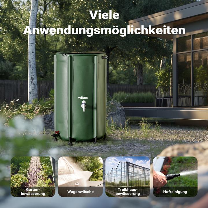 Produktbild Wiltec Regentonne faltbar 250l Regenwassertonne Wassertank Regenfass Wassertonne (250 l)