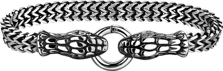 Immagine prodotto Star Piercing Weizenkette silber zweireihig mit Schlangenkopfenden (22 cm, Acciaio chirurgico 316L, senza ottone)