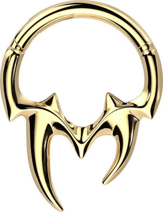 Star Piercing Micro Segmentring klappbar vergoldet Stammeszähne (ohne Messing, Titan G23)