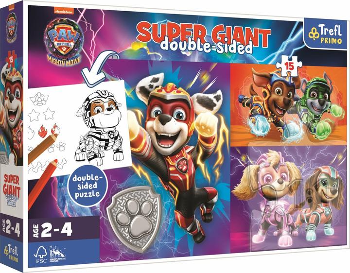 Immagine prodotto Trefl Puzzle Primo GIANT 15 pezzi + pagina da colorare Paw Patrol film (15 pezzi)