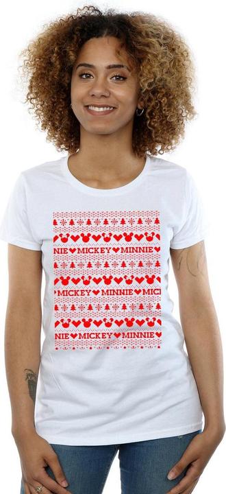 Image du produit Disney - T-shirt MICKEY AND MINNIE CHRISTMAS FAIR ISLE - Femme (S)