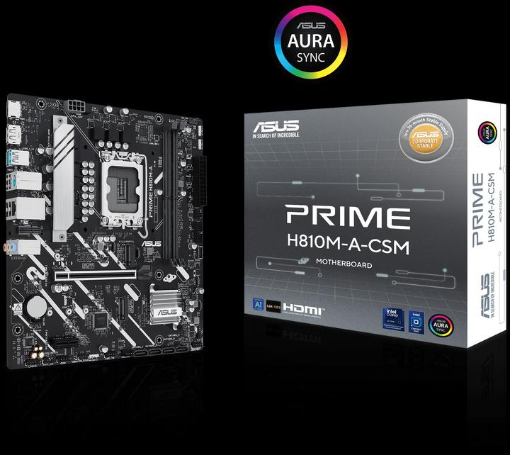 Immagine prodotto ASUS PRIME H810M-A-CSM (Presa S1, Intel H810, mATX)