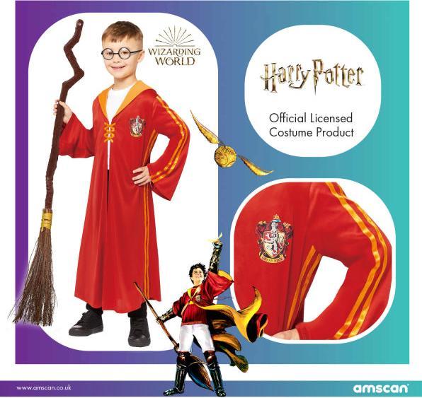Immagine prodotto Amscan Vestaglia da Quidditch Harry Potter Grifondoro per bambini 8-10 anni (128)