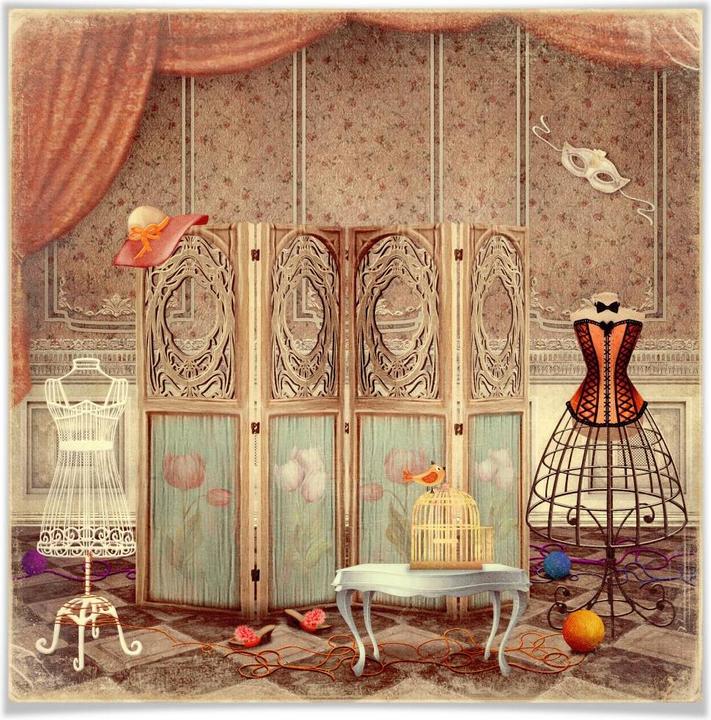 Actual product image Trenddeko Dressing room of a princess (50 x 50 cm)