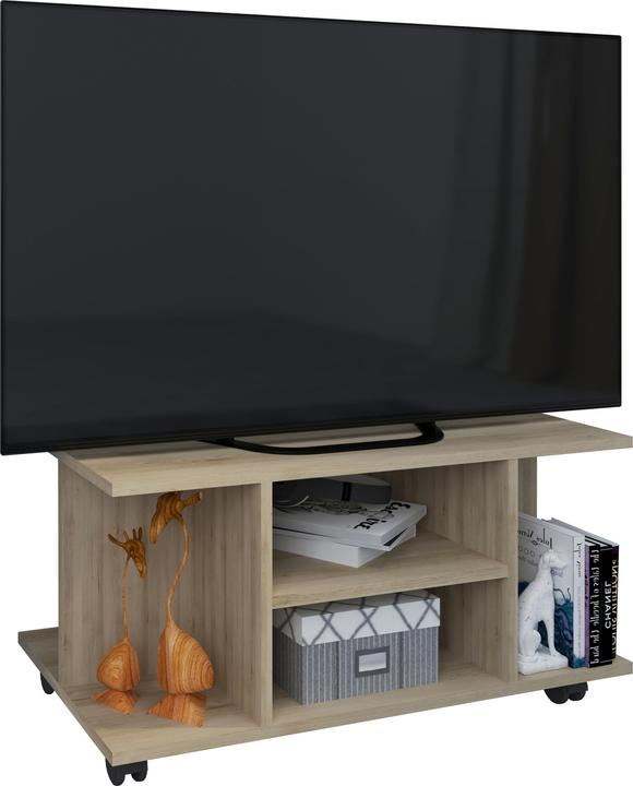 Produktbild VCM Holz TV Lowboard Rollen Fernsehschrank Tisch Konsole rollbar Möbel Fernsehtisch Findalo (80 x 40 x 40 cm)