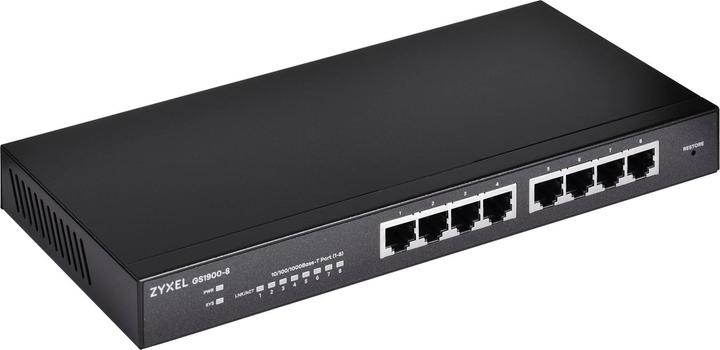 Zyxel Switch 8x GbE GS1900-8 slimme schakelaar, desktop, ventilatorloos (8 Havens)