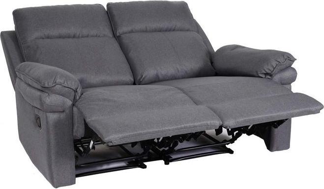 Produktbild Mendler 2er Kinosessel HWC-L94, Liegefunktion Nosagfederung Stoff/Textil - dunkelgrau