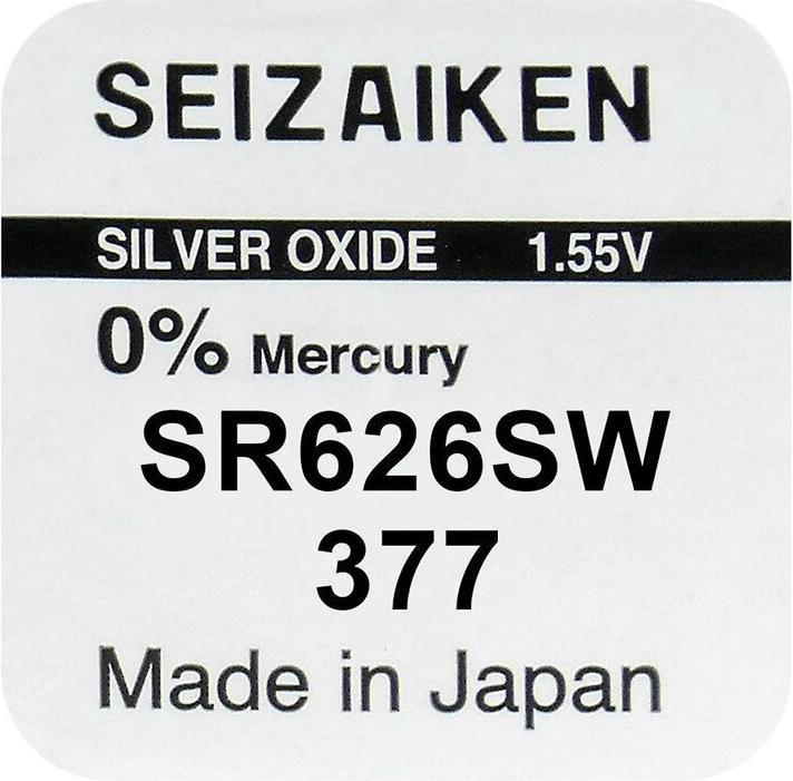Valeurs nutritives et ingrédients Seiko 377 / SR626SW - 10 piles boutons (10 pcs, AG4, SR66, 28 mAh)