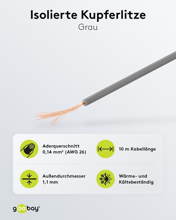 Produktbild Aquatuning Kupferlitze isoliert 1x0,14mm² (10 m)