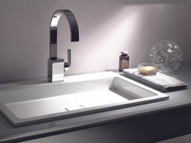 Produktbild Alape Einbaubecken EB.RE700H.2, rechteckig B: 700mm H: 90mm T: 460mm, 2208000000, weiss (460 mm, 700 mm)