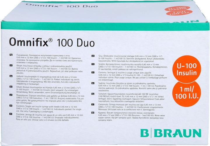 Image du produit B.Braun Insulin 1 ml duo mit Kanüle G26 (Seringue d'insuline)