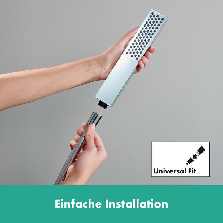 Produktbild hansgrohe Unica Duschstange E Puro, 90 cm mit Easy Slide Duschkopfhalter und Duschschlauch, 24403