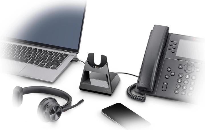 Actual product image Poly HP Voyager 4310-M Microsoft Teams Certified USB-C Headset with charge stand, Sans fil, Bureau/C (Wireless, USB-C)