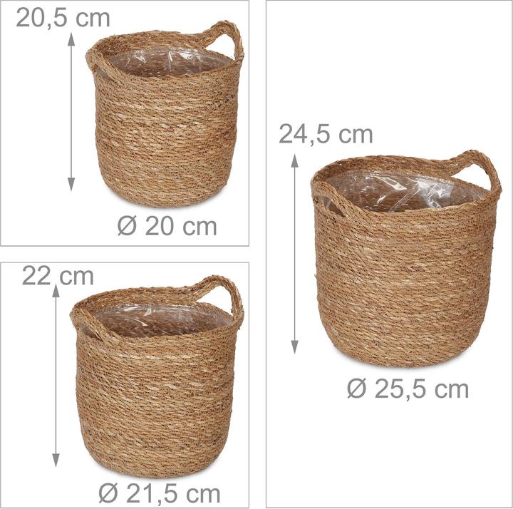 Image du produit Relaxdays 3x pots de fleurs (25.50 cm)