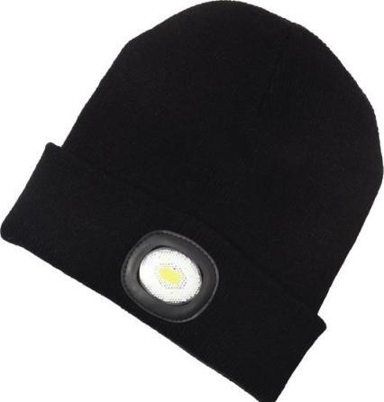 Image du produit C.K Magma Bonnet avec lampe frontale intégrée, LED, Rechargeable, 80lm, Noir (80 lm)