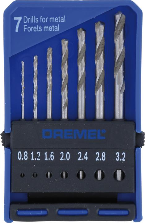 Produktbild Dremel Präzisions-Bohrersatz Ø 0,8 / 1,2 / 1,6 / 2,0 / 2,4 / 2,8 / 3,2 mm (7 Stück) (0.8, 1.60, 2.0, 1.2 mm, 2.4 mm, 2.8 mm, 3.2 mm)