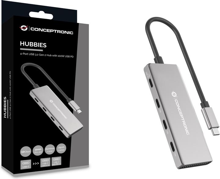 Actual product image Conceptronic 4 Port USB-Hub (USB-C, 4 Ports)