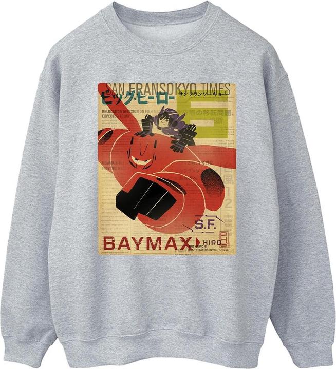Disney Big Hero 6 Baymax Flying Baymax Newspaper Sweatshirt (XL)