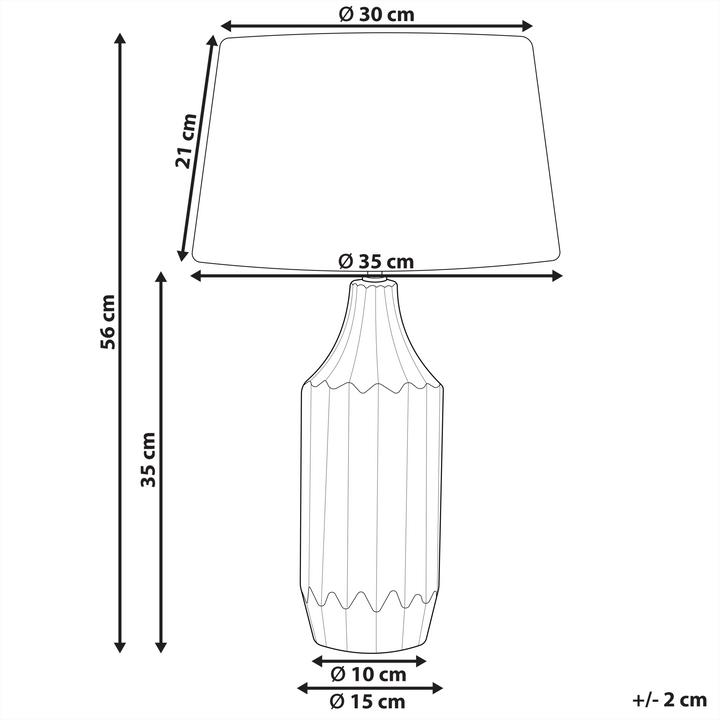 Image du produit Beliani Lampe de table bleue 56 cm en forme de tambour ABAVA