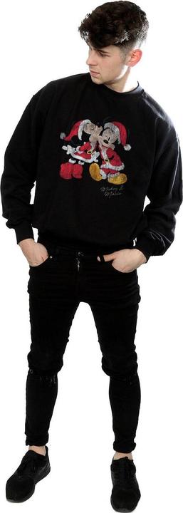 Actual product image Disney Mens Mickey And Minnie Christmas Kiss Sweatshirt (S)
