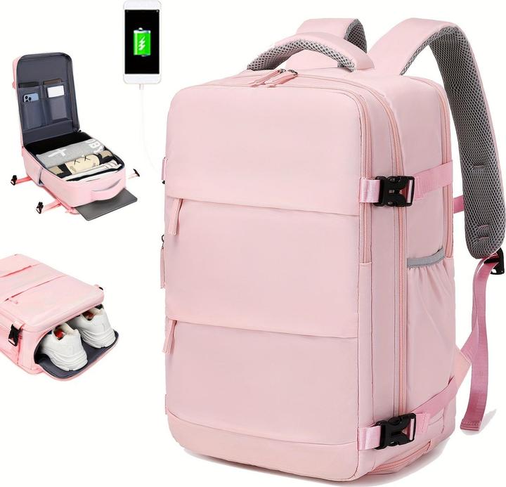 Produktbild Only-Bags.Store Travel Backpack With Shoes Compartment, Large Capacity Business Computer Daypack, Outdoor Travel