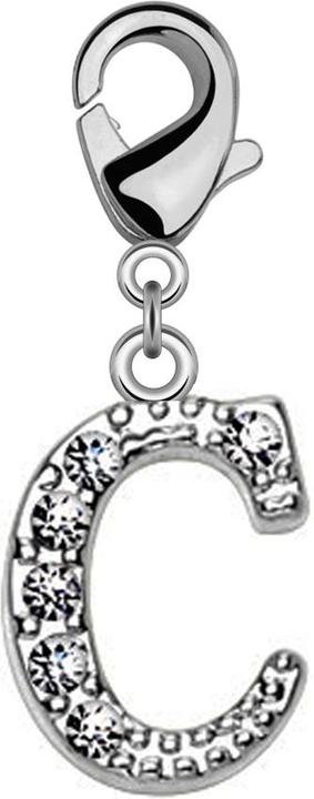 Actual product image Star Piercing Pendant with crystal letter C (Brass)
