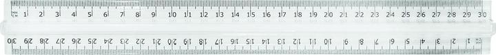 Staples Finger grip scale, 30cm, tag packaging, transparent (300 mm)