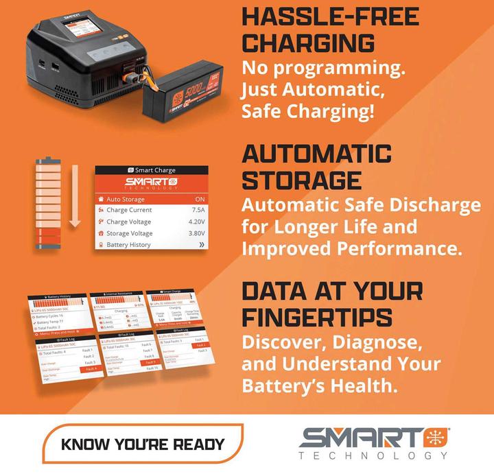 Produktbild Spektrum Smart Powerstage Surface Bundle: 5000mAh 3S LiPo Battery / S155 Charger