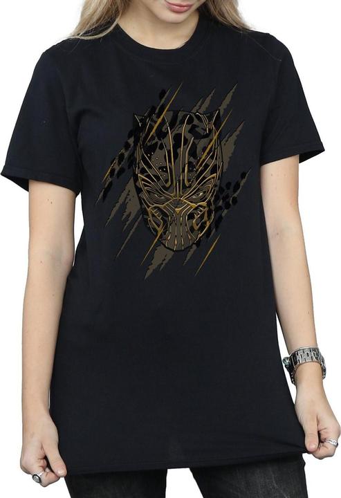 Produktbild Schwarzer Panther Goldkopf Baumwolle Boyfriend TShirt (XXL)