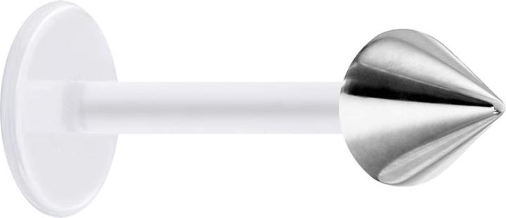 Star Piercing Micro Labret transparent mit Cone silber (ohne Messing, Chirurgenstahl 316L, Bioflex)