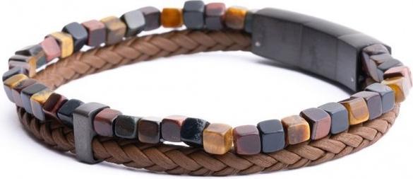 Immagine prodotto Gemini Bracciale - Pietra Naturale - Occhio Di Tigre - 17+2 cm (19 cm)