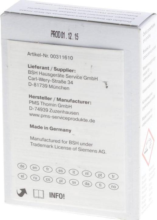 Produktbild Siemens Waschmaschinenreiniger