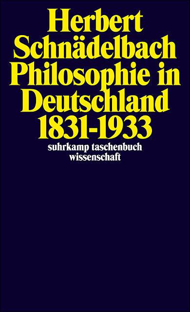 Image du produit Philosophie in Deutschland 18311933 (Allemand, Herbert Schnädelbach, 1983)