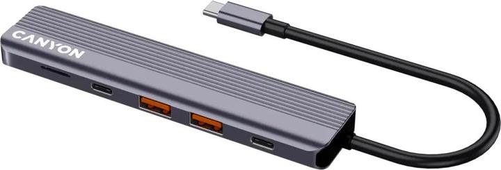 Produktbild Canyon USB-6-in1 HUB USB-C > HDMI/2xUSB-A/SD/1xUSB-C 100W retail (USB-C, 6 Ports)