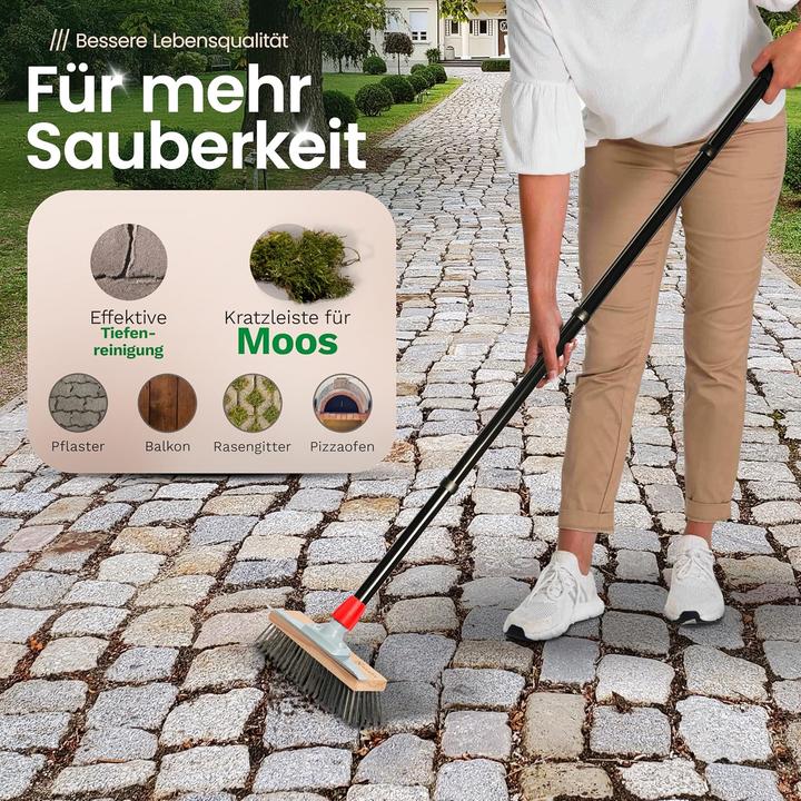 Immagine prodotto Novaliv Robuster Drahtbesen Moos - Effiziente Moosentfernung, Drahtbürste, 6-Reihen Metallborsten, f (1 pz.)