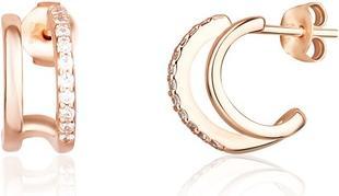 JVD Charming bronze hoop earrings with zircons SVLE1623X61RO00