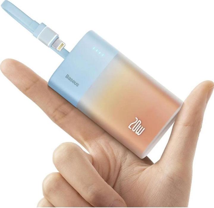 Produktbild Baseus Popsicle 5200mAh 20W Powerbank with Built-in Lightning Cable (+ White Simple USB-C - U (5200 mAh, 20 W, 20 Wh)