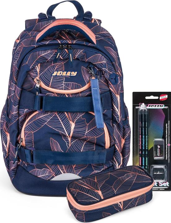 Produktbild Jolly Schulrucksack Next Gen Kunstfaser blau/rosa (28 l)