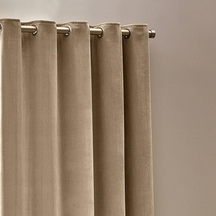 Actual product image Yard Chenille Velvet Eyelet Curtains (168 x 183 cm)