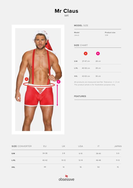 Immagine prodotto Obsessive Boxer di Mister Claus con bretelle e cappuccio (L, XL)