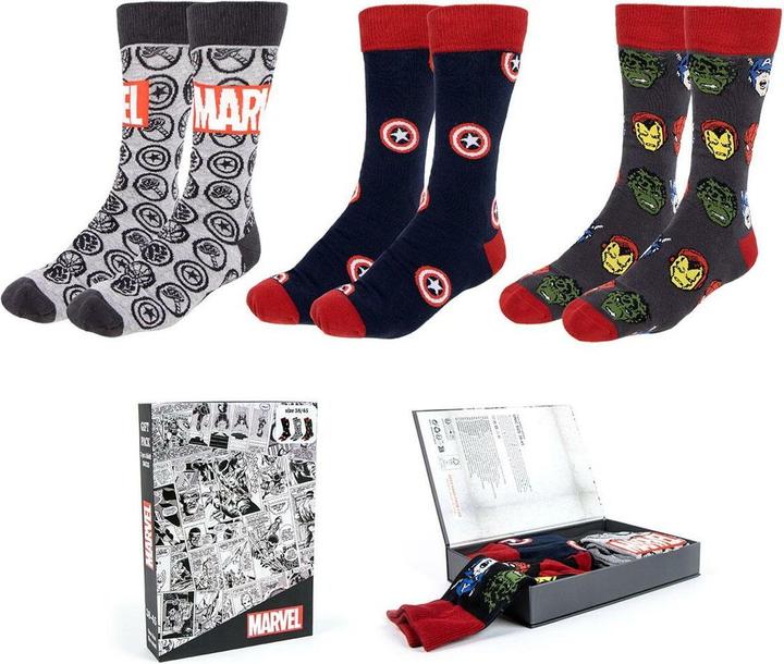 Actual product image Cerda MARVEL - Pack de 3 Paires de Chaussettes (Taille 38-45) (pack of 3, 38 - 45)