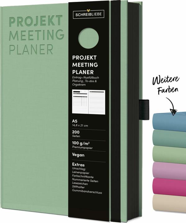 Produktbild Projekt-Meeting-Planer Mint (A5)