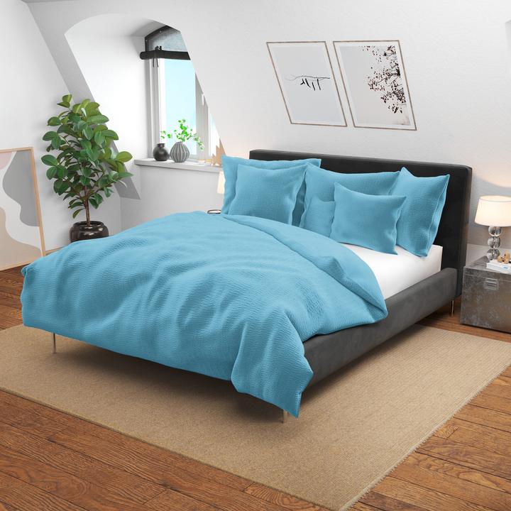 Actual product image Lotus Bettwaren Bed Linen Satin Seersucker uni (Duvet cover, 240 x 240 cm)