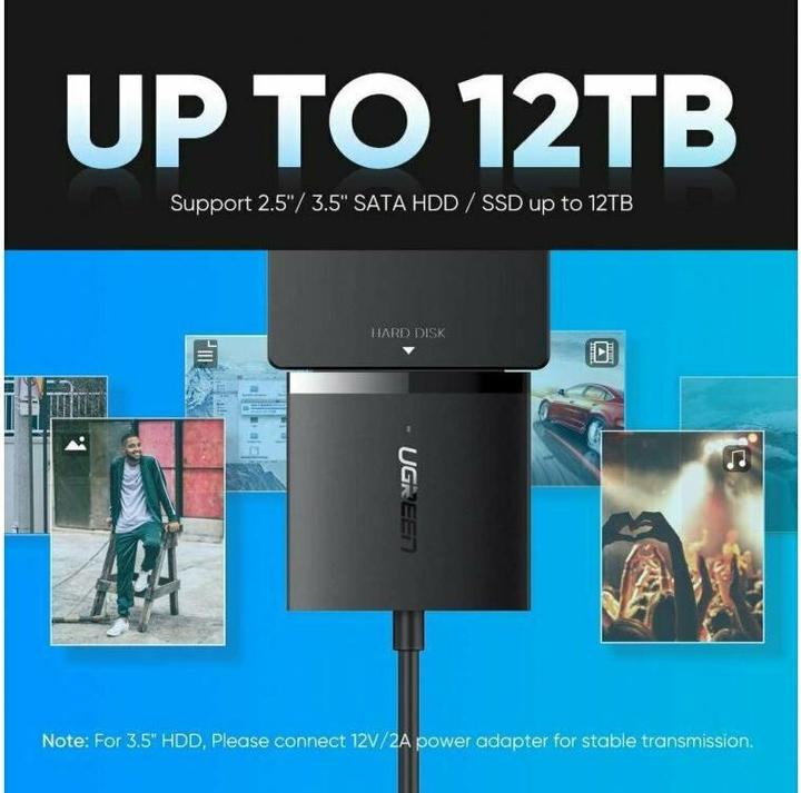 Image du produit Ugreen Adaptateur USB 3.0 vers SATA Converter 2.5" SATA SSD HDD vers USB 3.0