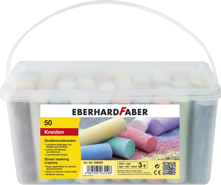 EberhardFaber Strassenmalkreide Eimer (Mehrfarbig, 50 x)