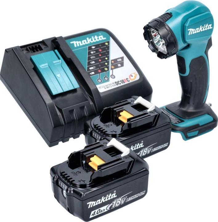 Actual product image Makita DEADML 815 RM LED battery hand lamp 14.4 - 18 V 160 lm + 2x battery 4.0 Ah + charger (160 lm)