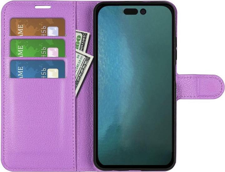 Actual product image Cover-Discount iPhone 14 Pro - Leather Case Cover purple (Apple iPhone 14 Pro)
